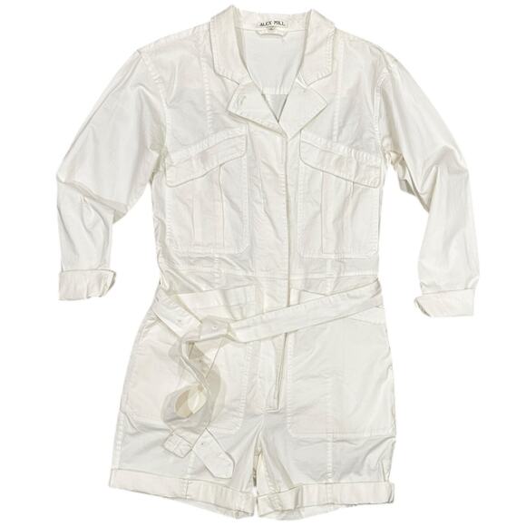 Alex Mill Expedition Romper Shorts In White - Picture 3 of 10